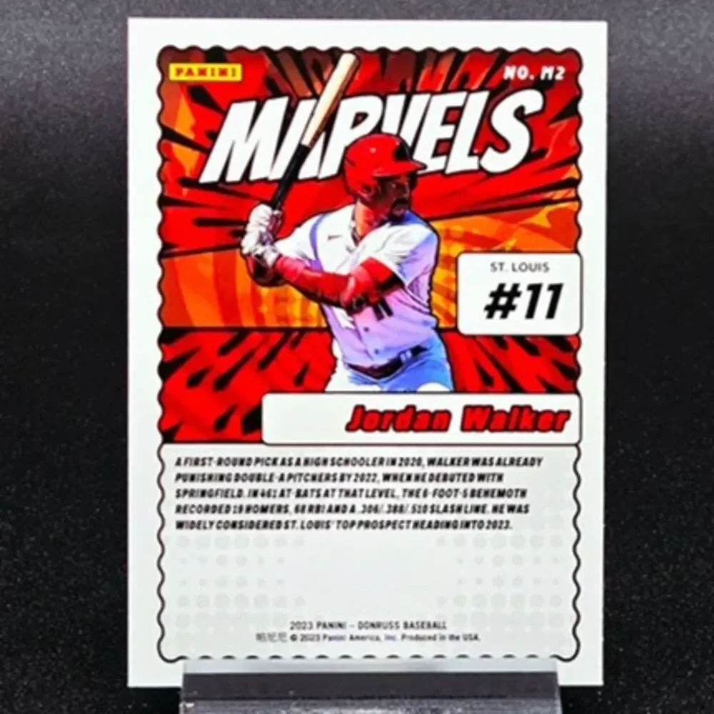 Jordan Walker Marvel Rapture Holo Purple RC St. Louis Cardinals Top Prospect - Picture 5 of 5